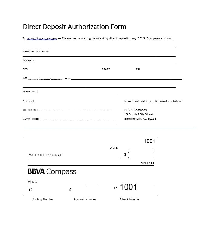 Printable Direct Deposit Form Template Printable Templates