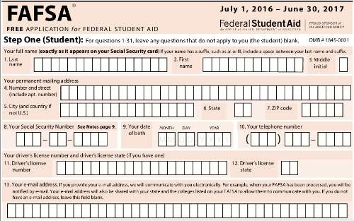Printable Fafsa Application Form PELAJARAN