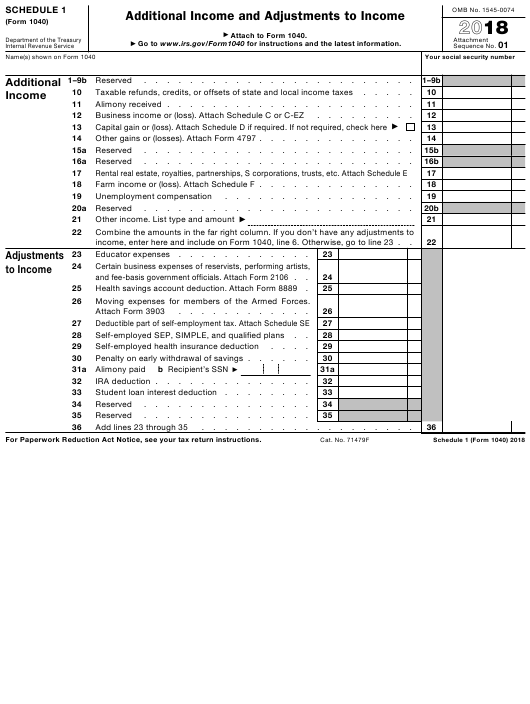 Printable Federal Tax Form 1040