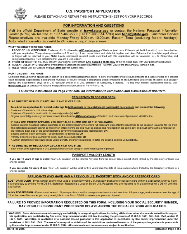 Printable Form Ds11 Printable Forms Free Online