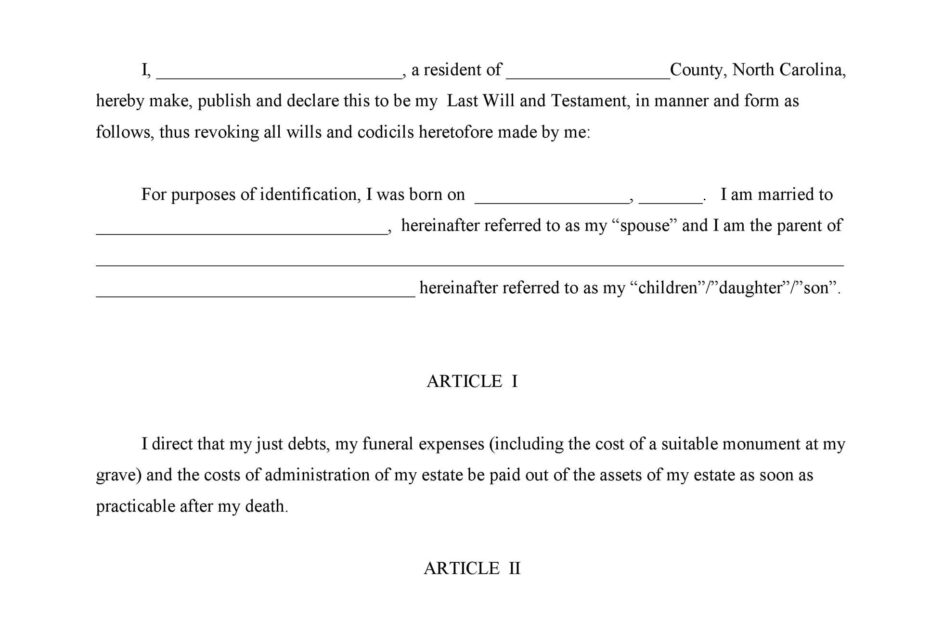 Printable Forms For Last Will And Testament Printable Forms Free Online