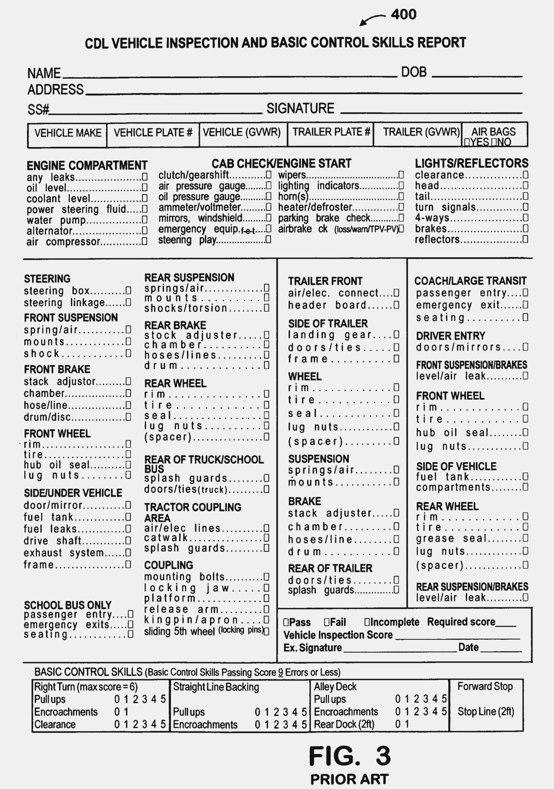 Printable Free Dot Pre Trip Inspection Form Pdf Printable Word Searches