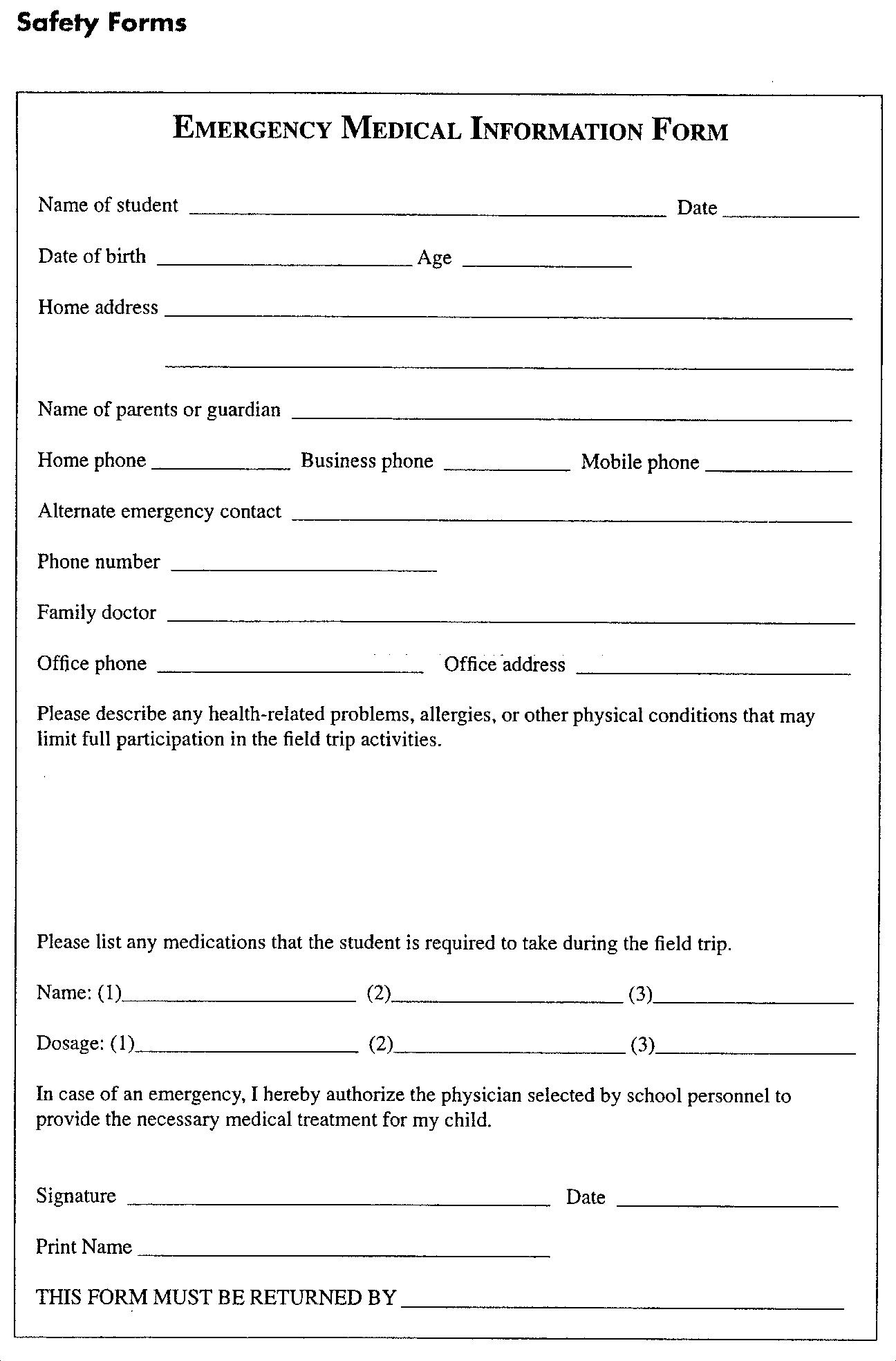 Printable Free Medical Forms Printable Forms Free Online