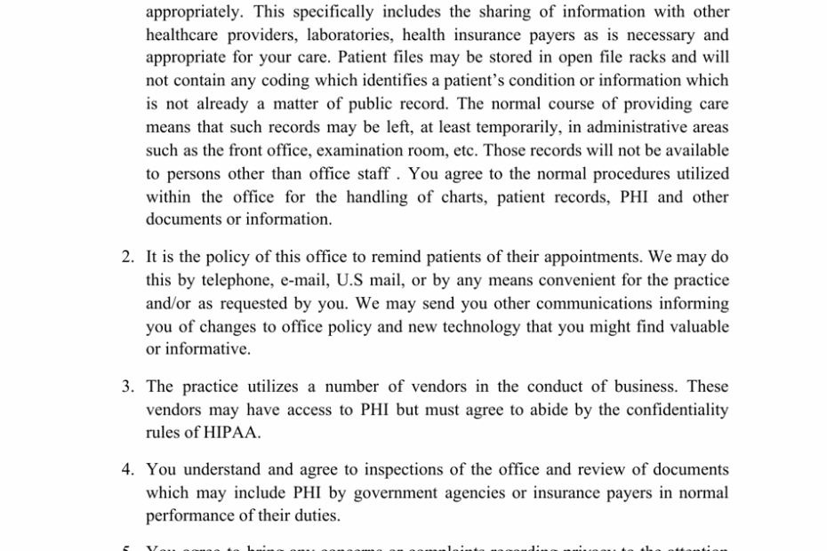 Printable Hipaa Consent Form Printable Forms Free Online