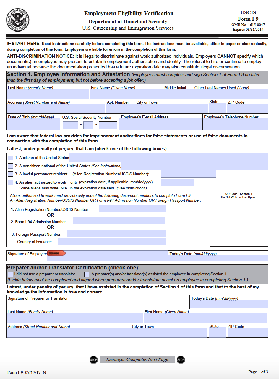 Printable I 9 2024