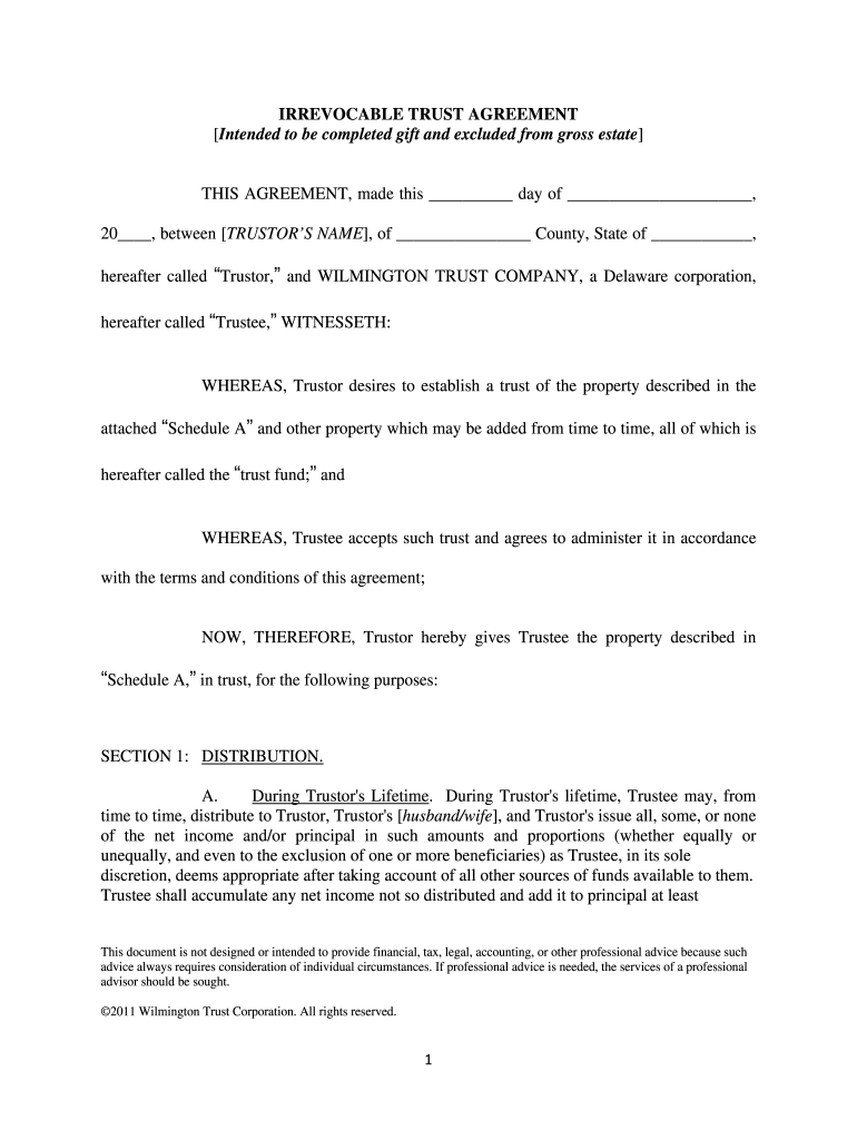 Printable Irrevocable Trust Form PDF Complete With Ease AirSlate SignNow