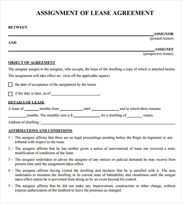 Printable Lease Agreement Form