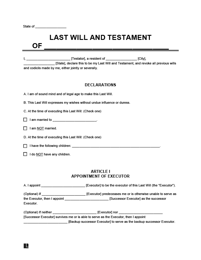 Printable Legal Forms For Wills Fillable Form 2023