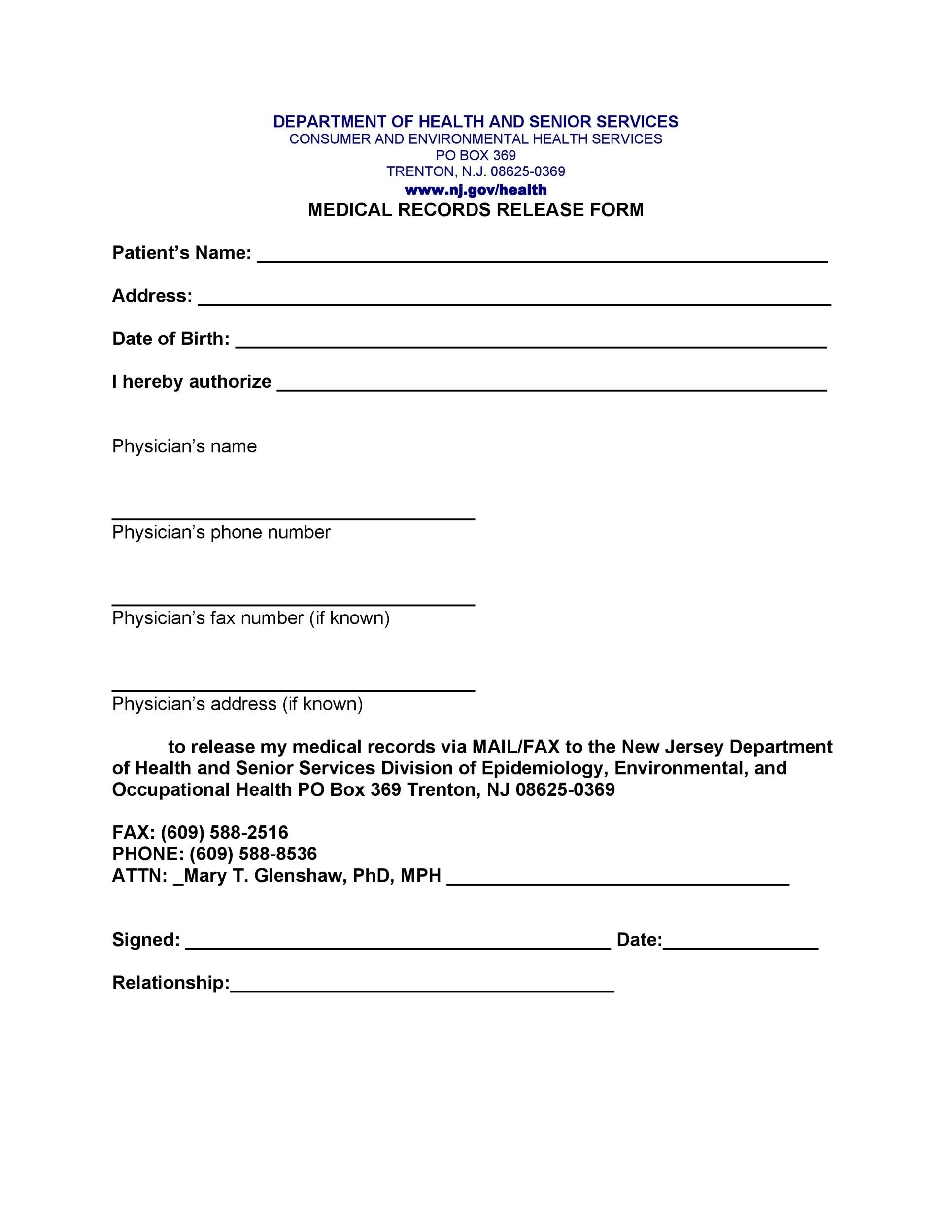 Printable Medical Release Form Template Printable Templates