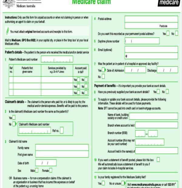 Printable Medicare Claim Form Printable Forms Free Online