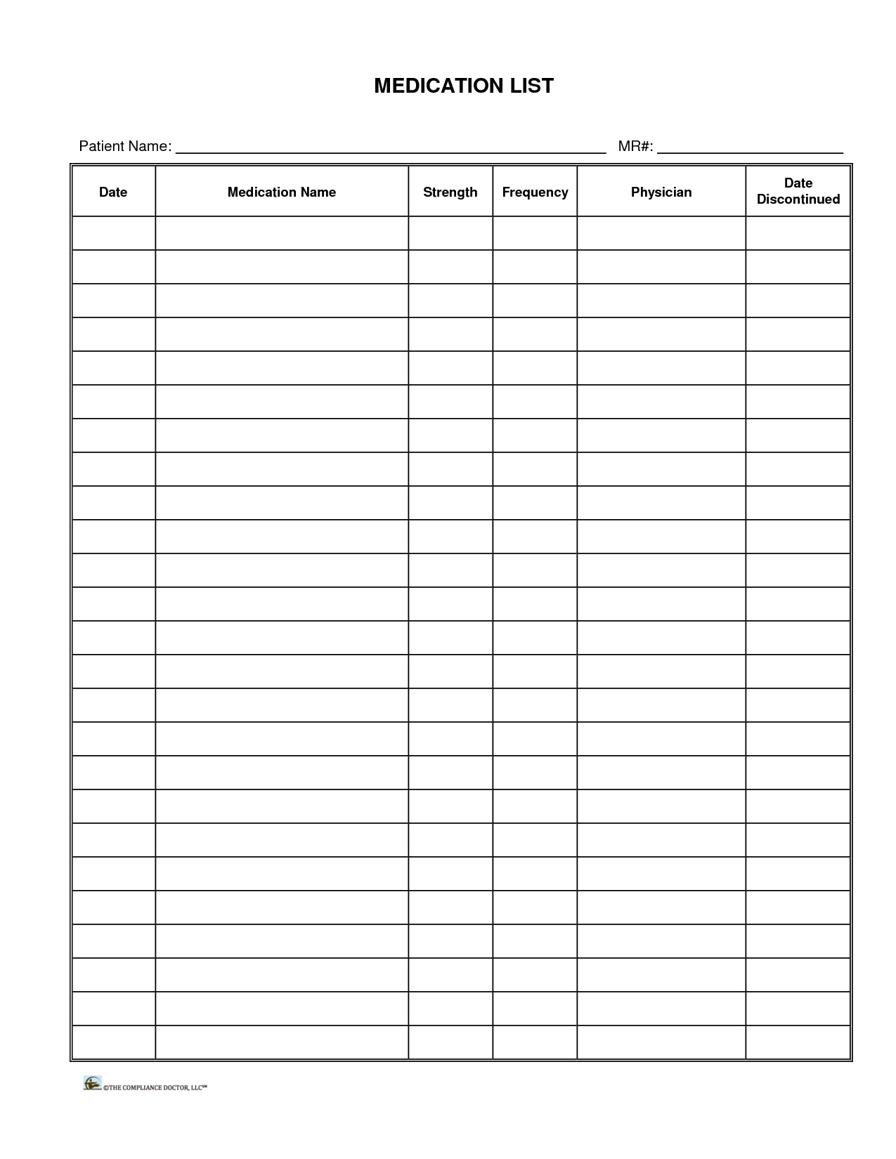 Printable Medication Forms Printable Forms Free Online