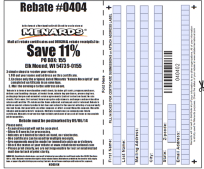 Printable Menards Rebate Form 2023 Menardrebate