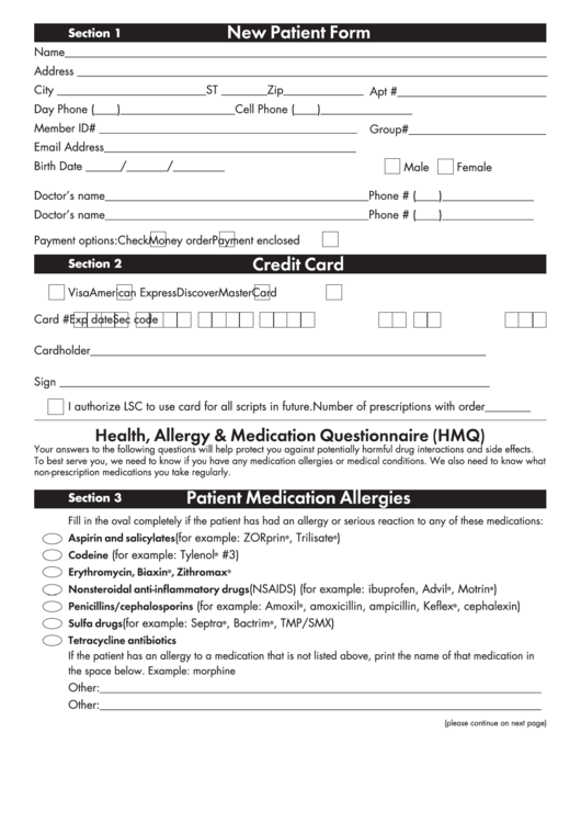 Printable New Patient Forms