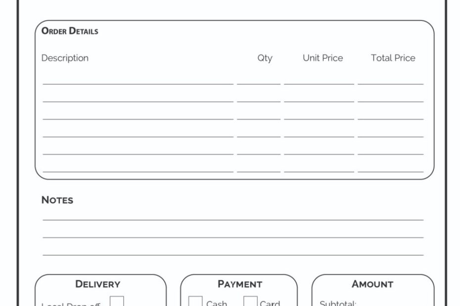 Printable Order Form Templates Printable Forms Free Online