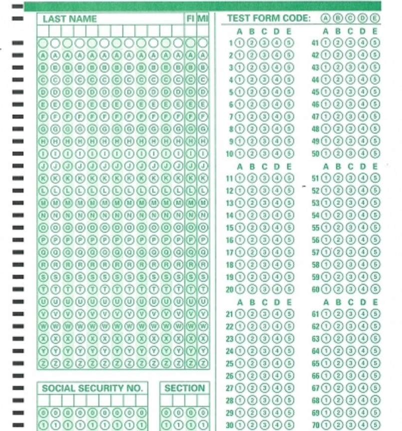 Printable Scantron Sheet Printable Word Searches