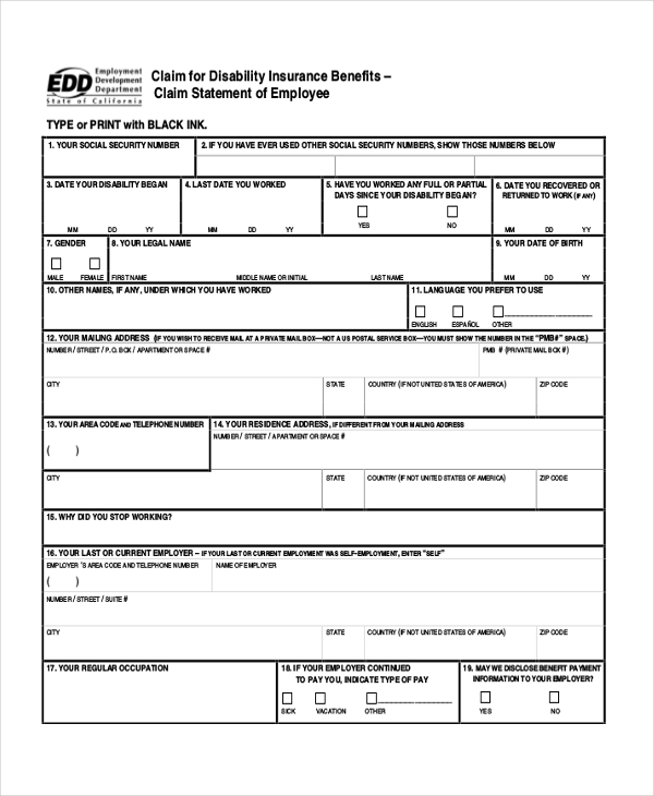 Printable Social Security Disability Forms