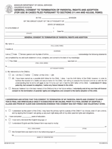 Printable Voluntary Termination Of Parental Rights Form Printable