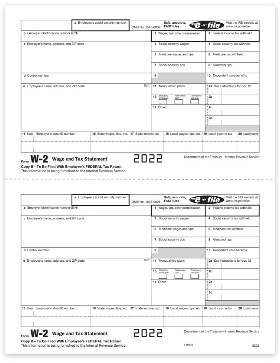 Printable W2 Form For Employers