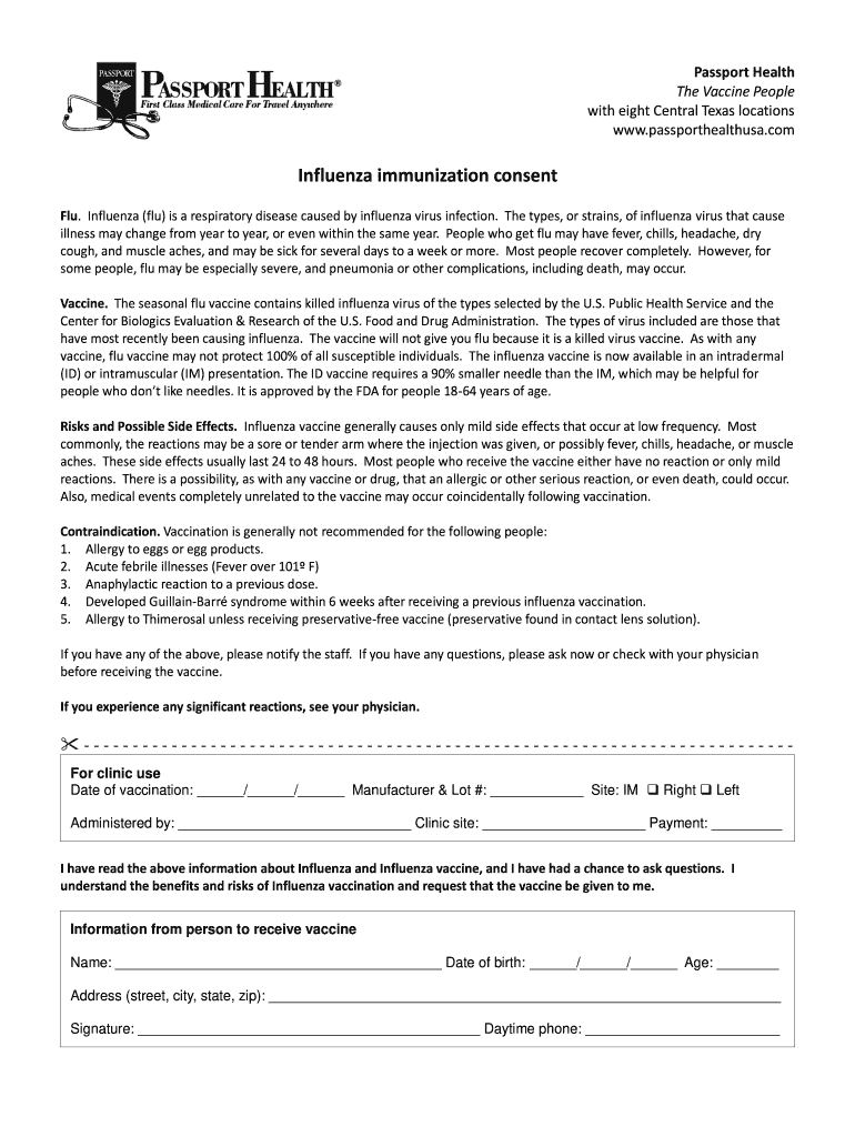 Proof Of Flu Vaccine Form Fill Out Sign Online DocHub