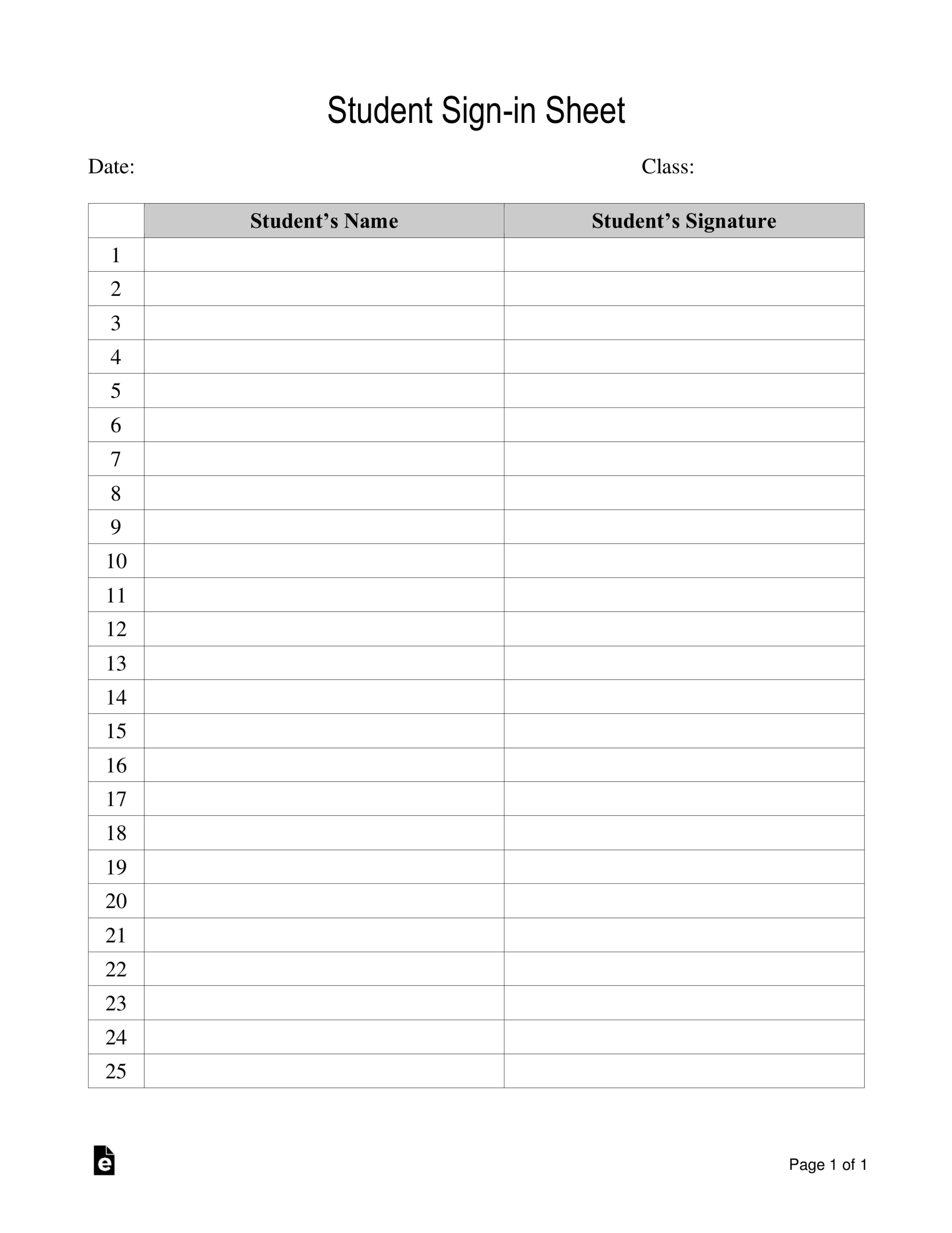 Registration Sign In Sheet Template Below You Ll Find A Free Printable 