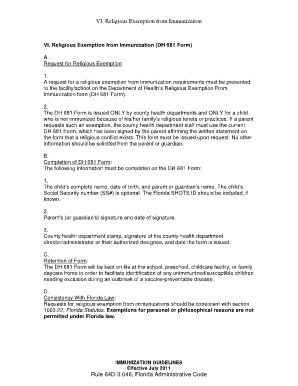 Religious Exemption Florida Dh 681 Form Printable AirSlate SignNow