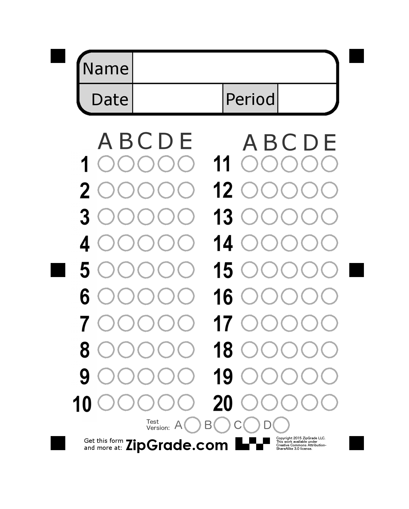 Scantron Sheet Printable Customize And Print