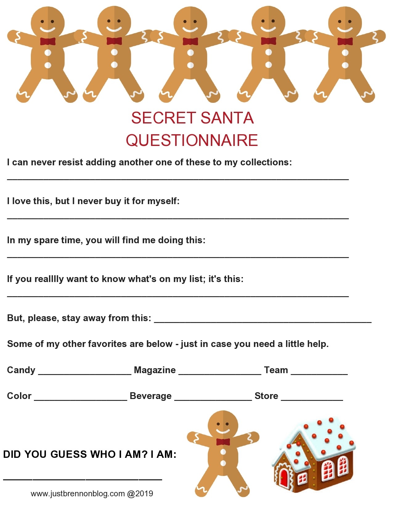 Secret Santa Printable