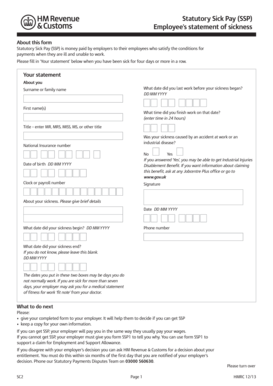 Self Certification Sickness Form Template