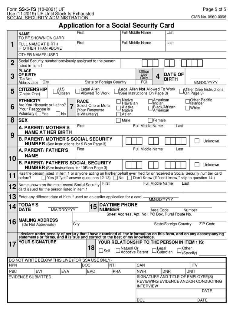 Social Security Application PDF 2021 2025 Form Fill Out And Sign 