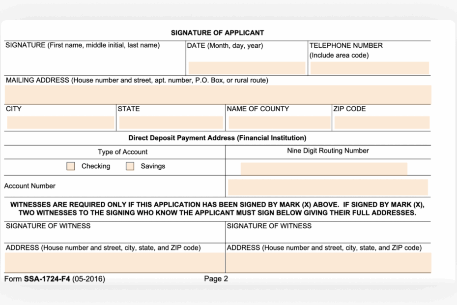 Ssa 1724 Printable Form