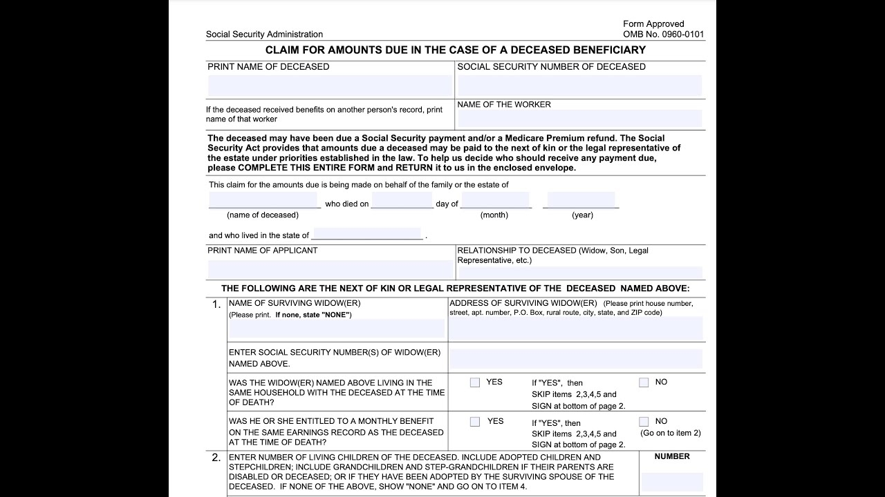 Ssa 1724 Printable Form