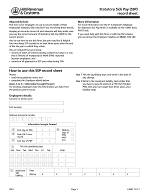 Statutory Sick Pay Form To Print Fill Online Printable Fillable
