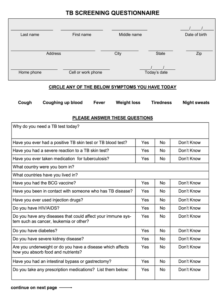 Tb Questionnaire Printable Edit Share AirSlate SignNow