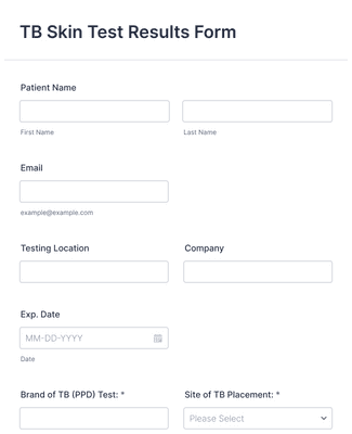 TB Skin Test Results Form Template Jotform