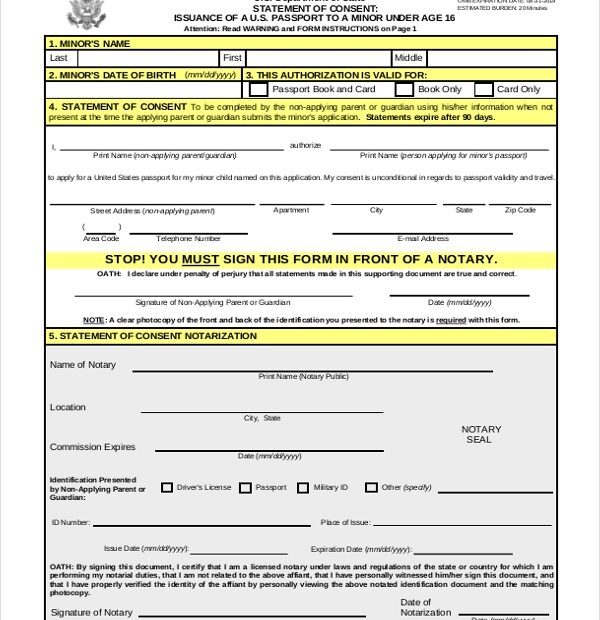 Us Passport Renewal Application Form Pdf Fillable Printable Forms