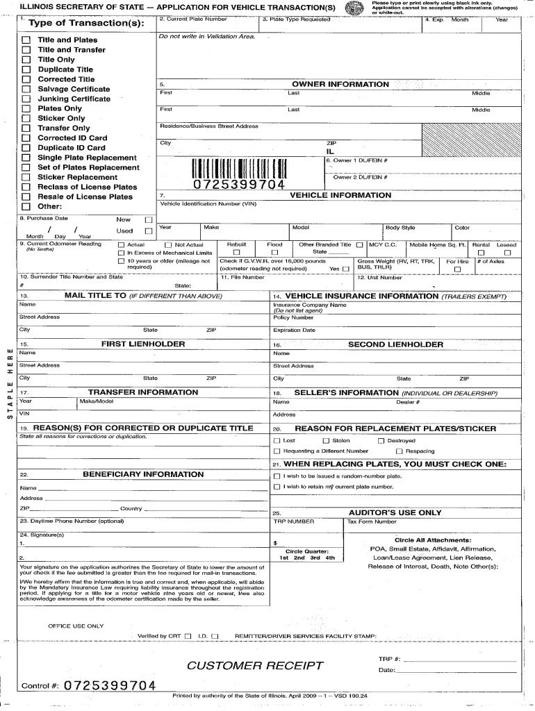 Vsd 190 Printable Form Printable Forms Free Online