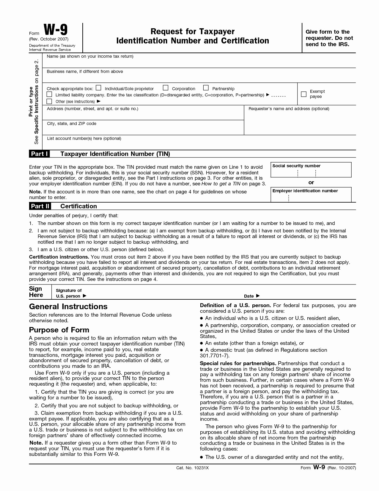 W 9 Form 2024 Printable Free Printable Form Berni Cecilla