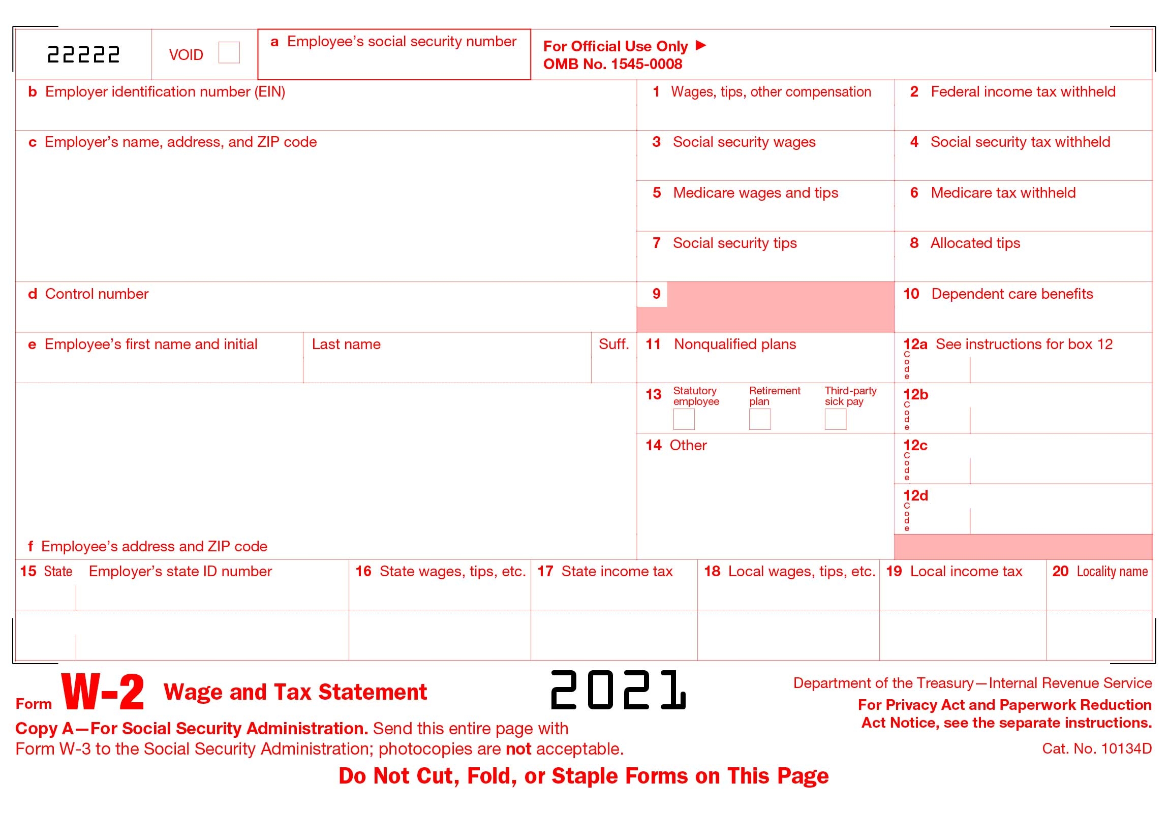 W2 Form 2021 Online Print And Download Stubcheck