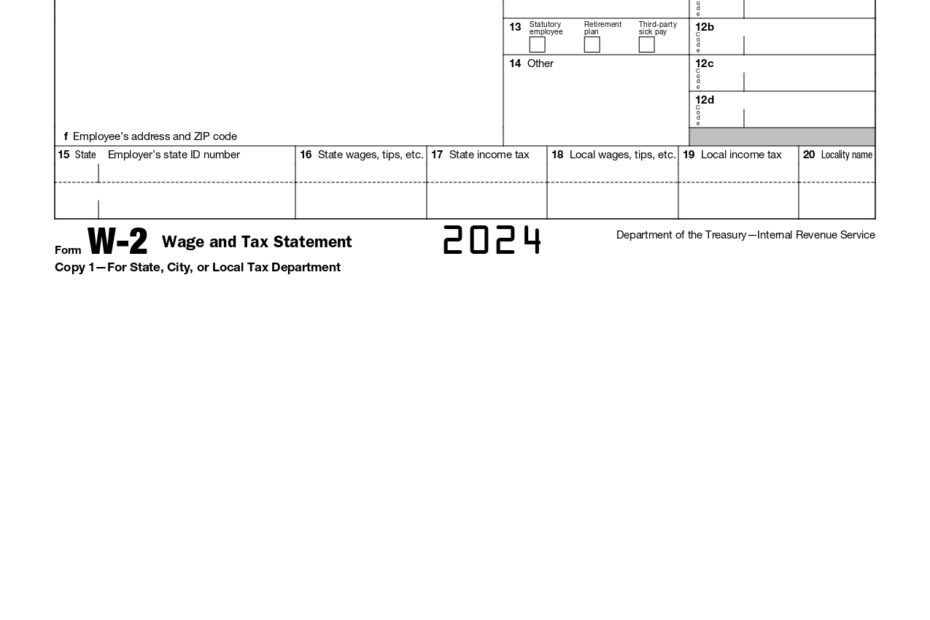 W2 Form 2024 Printable IRS Tax Forms 2025