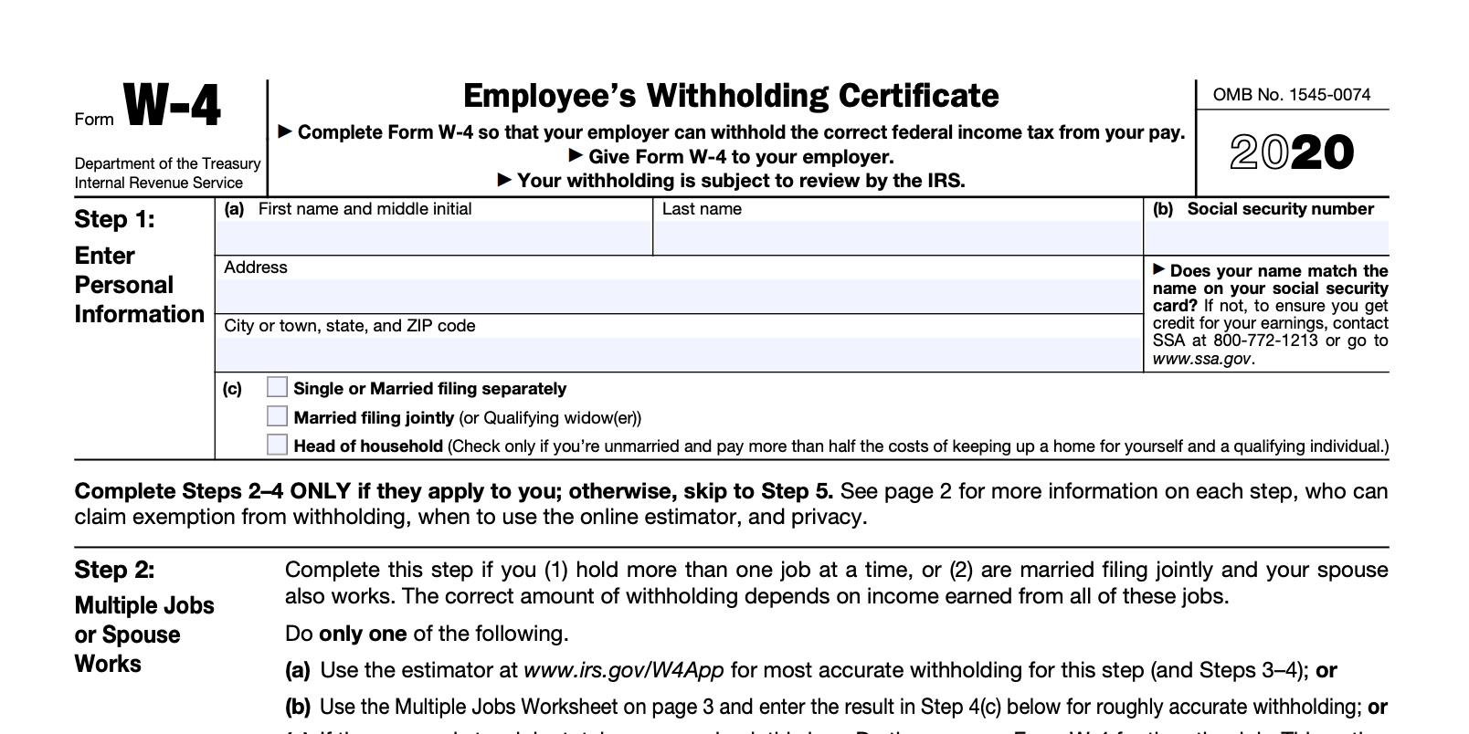 W4 2025 Form Fillable Martin S Wagner