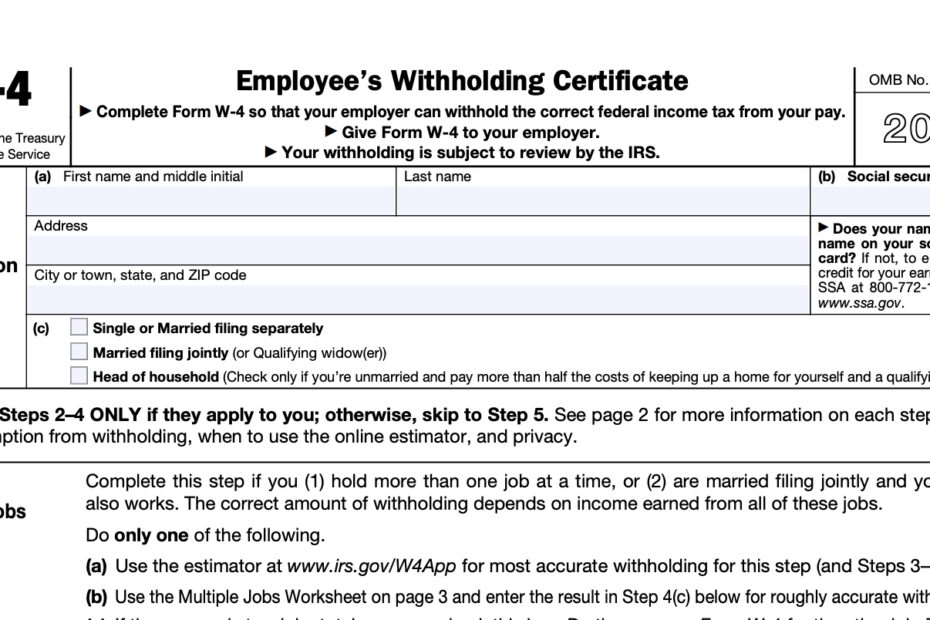 W4 Form 2024 Printable Free 2024 Doris Germain