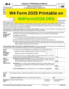 W4 Form 2025 FREE Printable And Fillable PDF Download