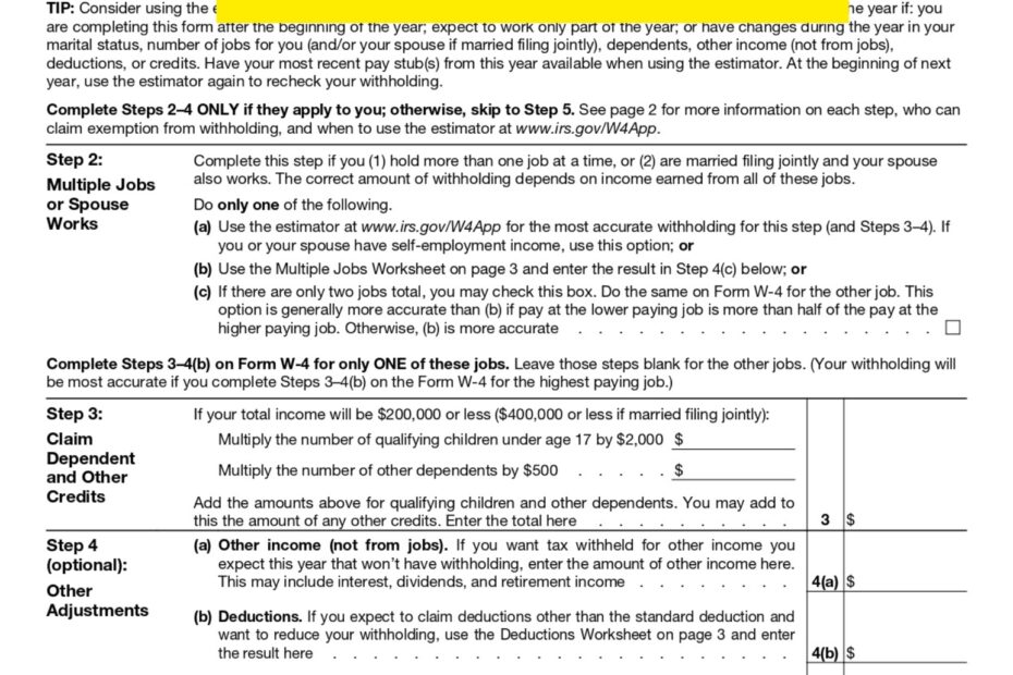 W4 Form 2025 FREE Printable And Fillable PDF Download