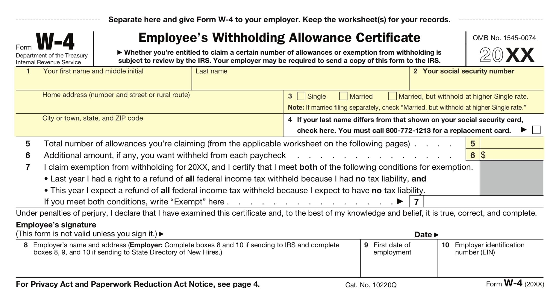 W4 Form 2025 Printable Instructions Lilian J Feint