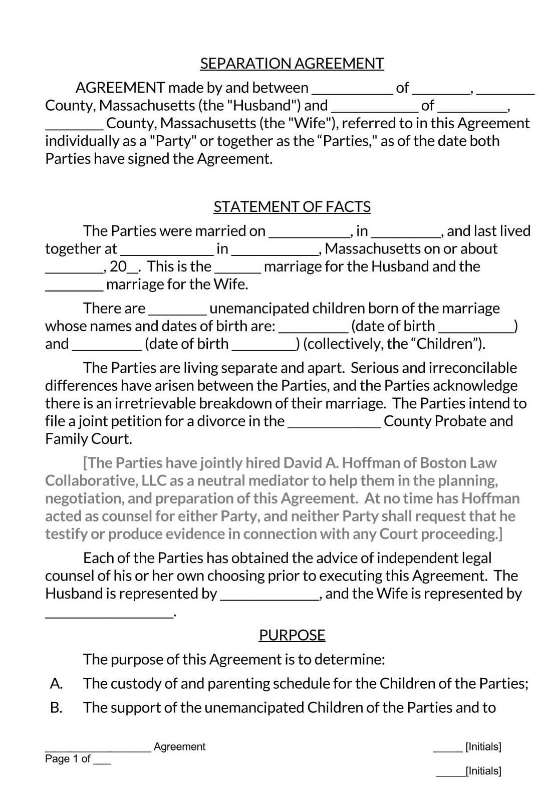38 Free Separation Agreement Templates Word PDF 