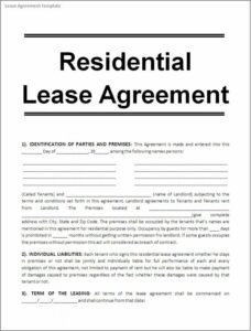 Downloadable Free Printable Lease Agreement