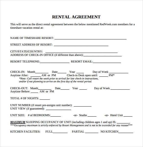 FREE 10 Sample Blank Rental Agreement Templates In PDF MS Word