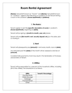 Free Room Rental Agreement Templates with Guide Tips