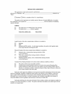 Printable Do It Yourself Separation Agreement