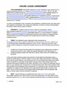 Printable House Lease Agreement
